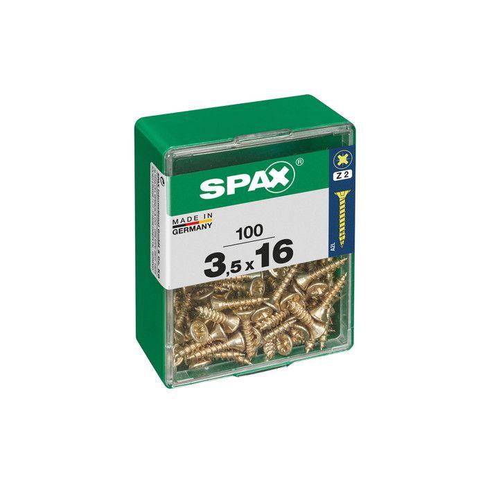 Screw - SPAX - Countersunk Head - Steel - Diam. 3.5 Mm - Long. 16 Mm - Pack of 100