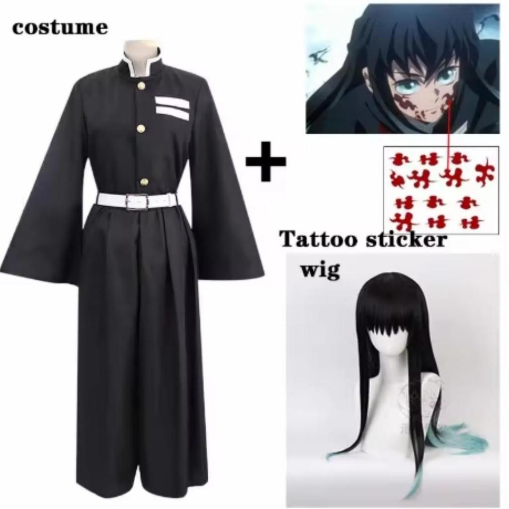 Anime Kimetsu No Yaiba Tokitou Muichirou Cosplay Kostuums Kisatsutai Uniform Pruik Halloween Kostuum Volwassen Kids