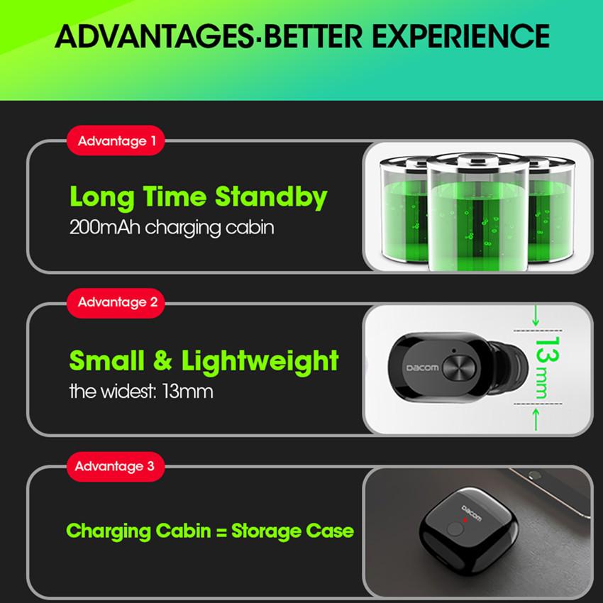 DACOM K6P Mini Wireless Mono Earphone Bluetooth Earphones Headset