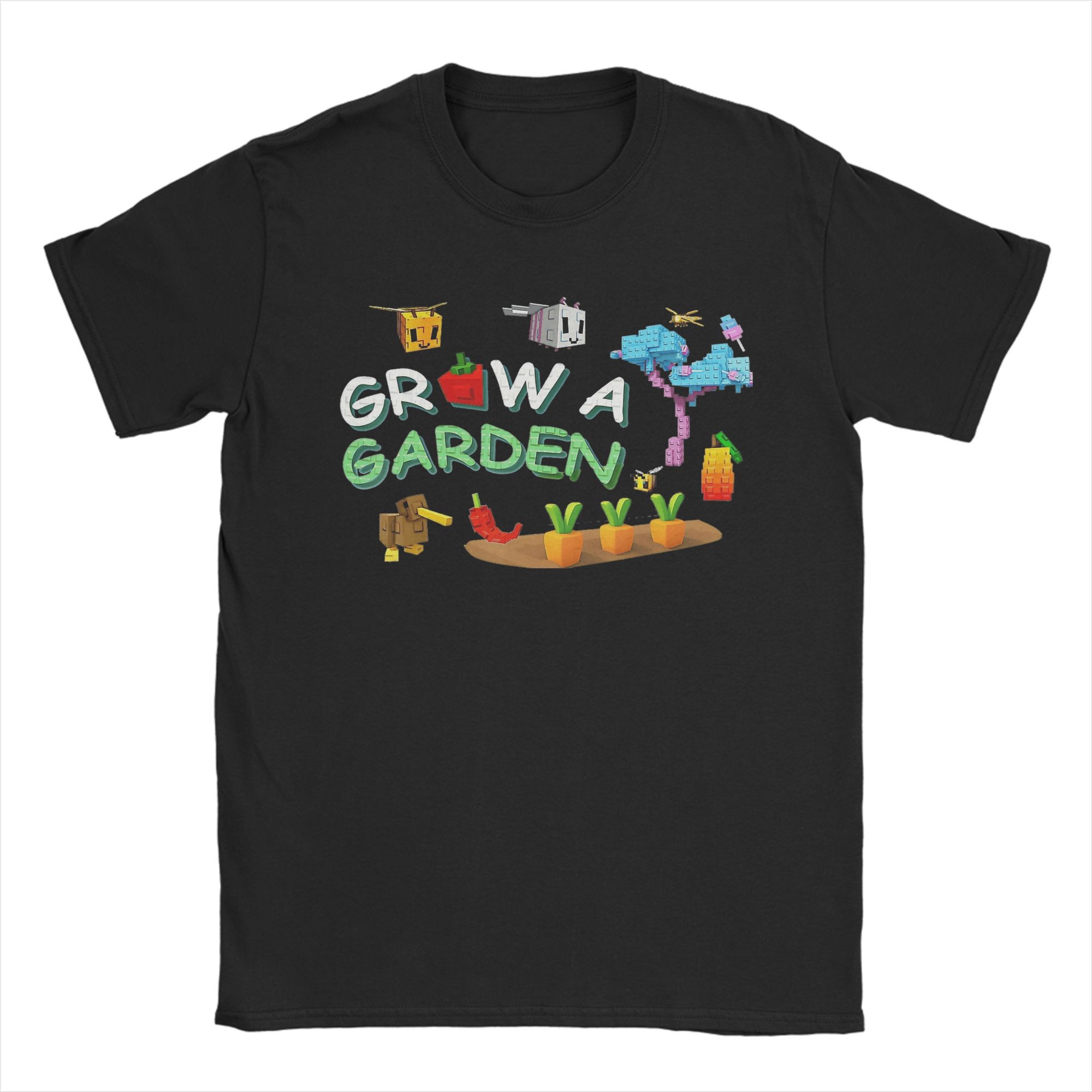 

Humorous Grow A Garden Game T-Shirt for Men Round Collar Cotton T Shirts Short Sleeve Tees Plus Size Clothes XL