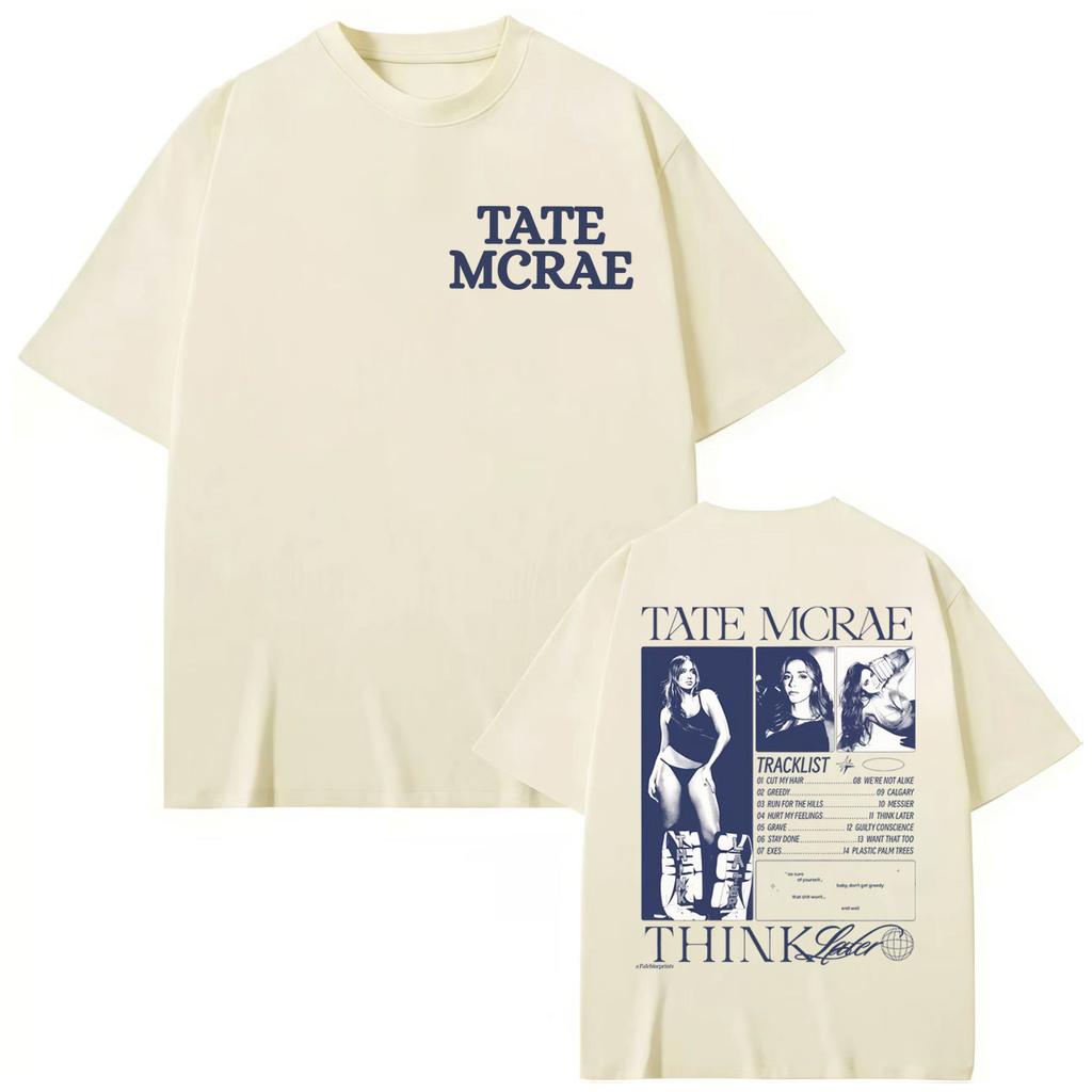 Singer Tate McRae Merch T-shirt Men's Women's Vintage Aesthetic Short Sleeve T-shirts Fashion Casual Oversized T Shirts