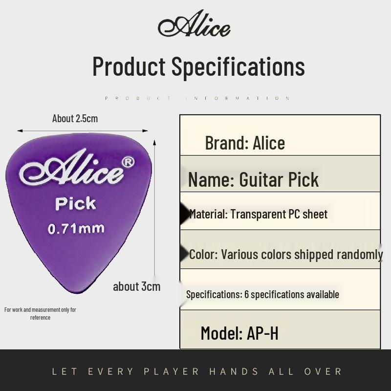 Alice H Transparenter Glänzender Gitarren-Fingerplektrum - Buntes Design