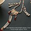 Retro Butterfly Necklace Fringed Chinese Style Necklace Pearl Pendant Necklace  Hanfu Costume