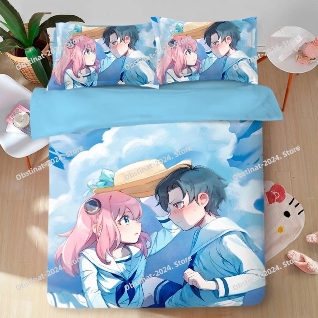 3D-Druck Anime Spy X Family Kawaii Anya Bettbezug Kissenbezug Bettwäsche-Set Erwachsener Junge Mädchen Einzel Doppel Große Größe Geschenk