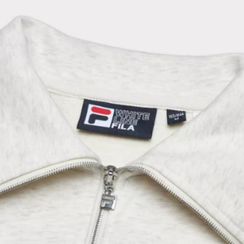 Fila Fashion Comfortable Pullover Letter Logo American Casual Loose Long Sleeve Half Zipper Sweatshirt Women Sweatshirt F11W439212FLM
