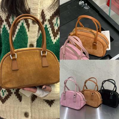 Niche Design Suede Pillow Bag, Handbag, Retro and Versatile, Single-shoulder Crossbody Bag, Hand-carried Small Square Bag