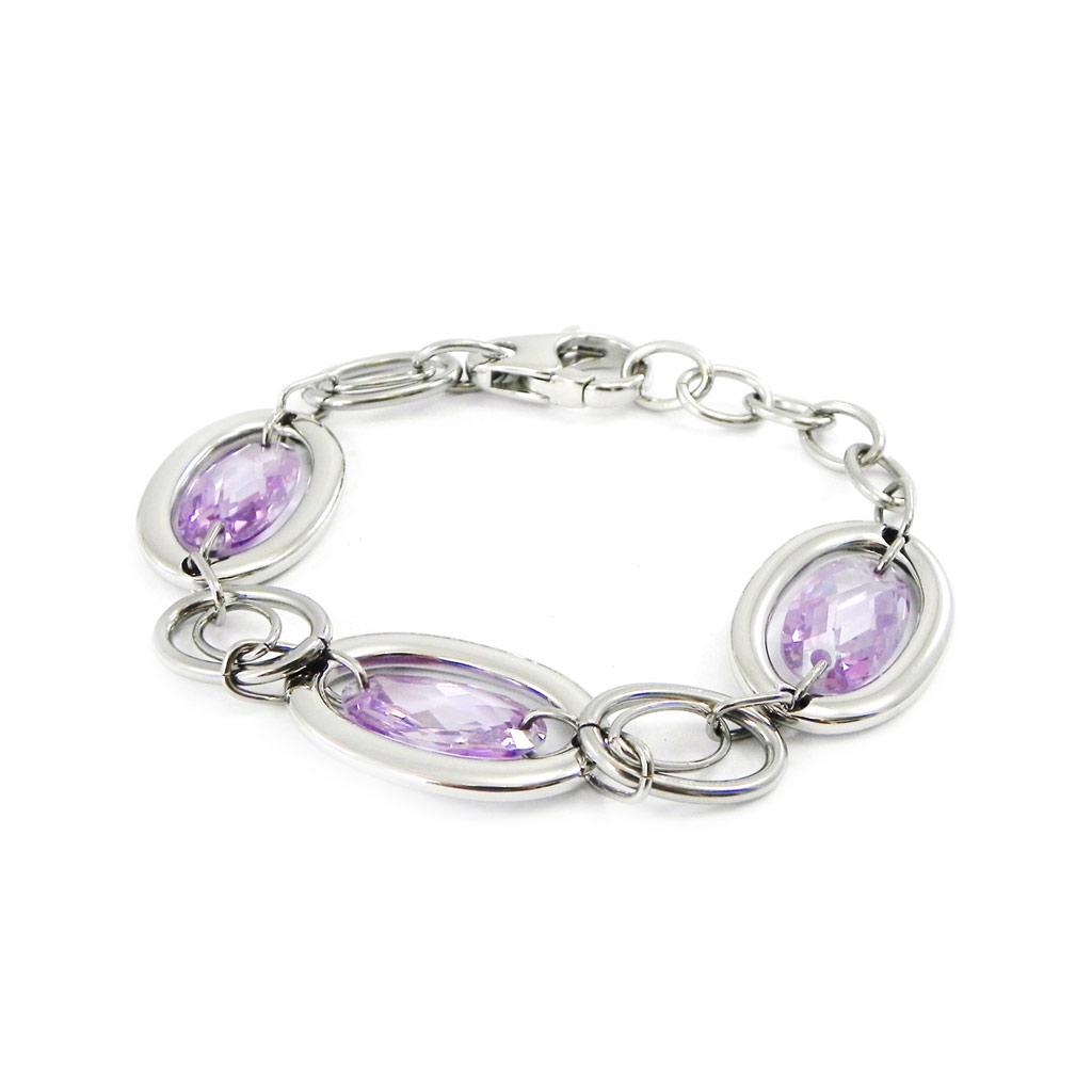Altesse [I2892] - Amethyst Purple 'Calypso' Steel Bracelet