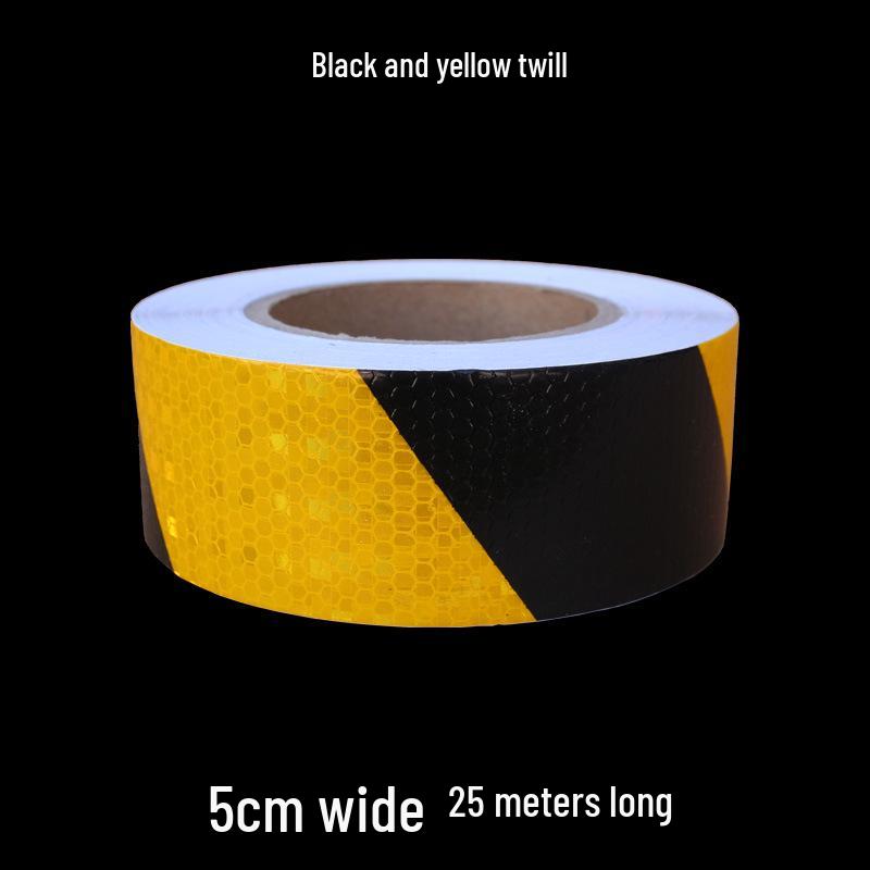 5cm Black Yellow Reflective Honeycomb Arrow Warning Tape Car Sticker