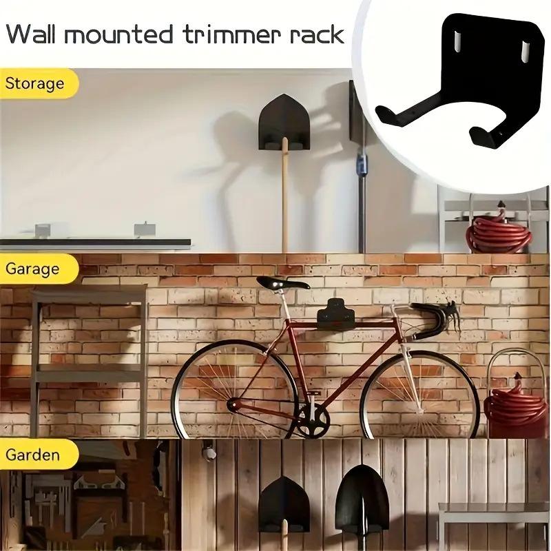 1Pcs Storage Hook With Ventilation Slots Black Metal Tool Easy-To-Install Garage Organizer For Lawn Mowers And Branch Trimmers