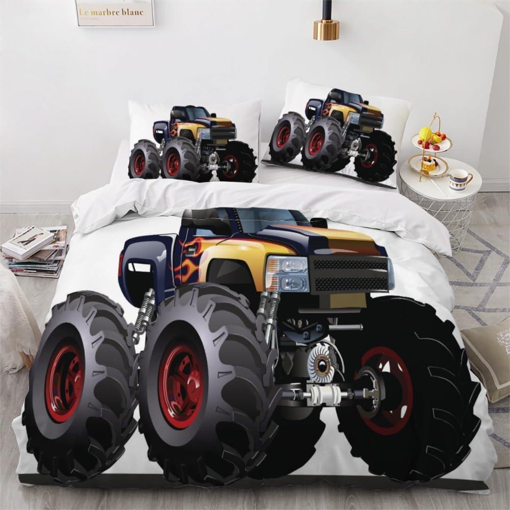 

Comforter Exquisite Monster Trucks Jam Cartoon Cars Bedding Set Comforter Bed Adult Youth Kids Girls Boys Birthday Gift Comforter (quilt)-EU Single(135*200cm)3pcs