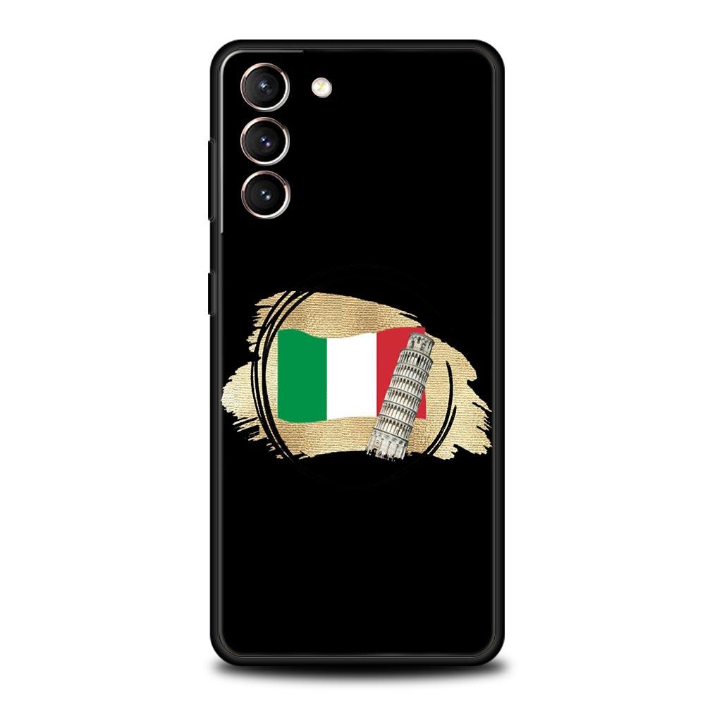 ITALY Flag Phone Case For Samsung Galaxy S24 S23 S22 S20 Ultra S21 FE 5G S10 S9 Plus S10E S8 Soft Silicone Cover