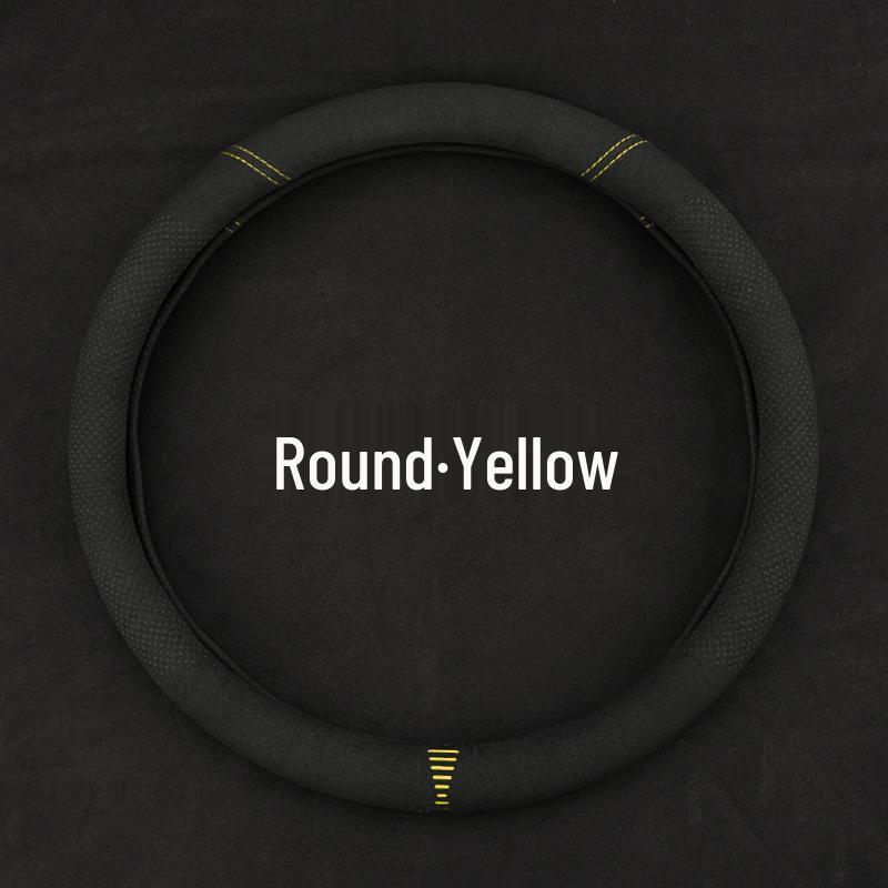 Suede & Genuine Leather Steering Wheel Cover for 9th & 10th Gen Accord - Ultra-Thin, All-Season