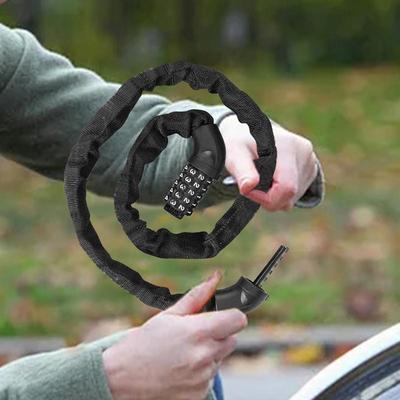 For Bike Lock Chain Bike Chain Lock Anti Theft With 5-Digit Resettable High-Security Cycling Password For Motorcycles Doors