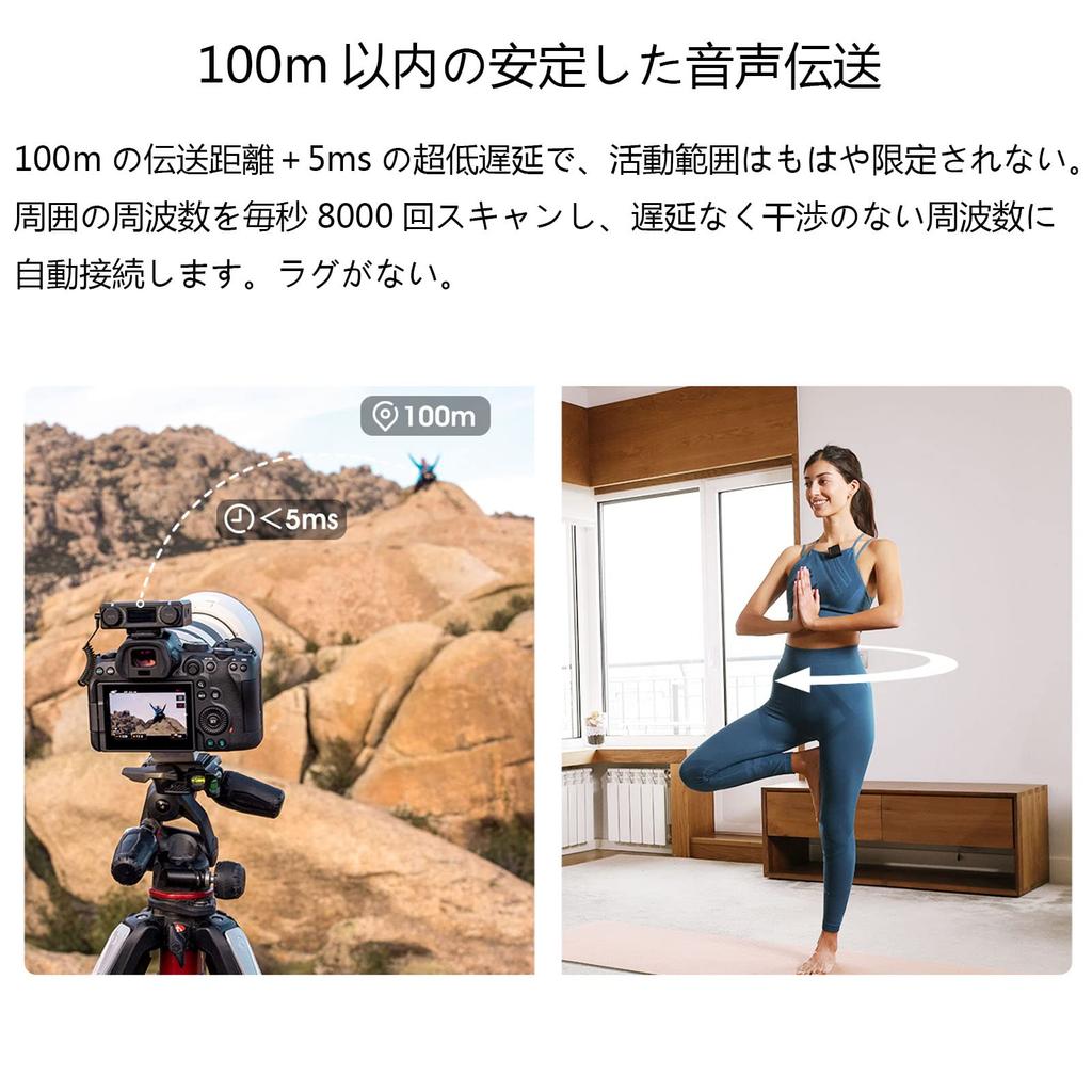 Hollyland Lark150 Microphone with OLED Display, 2.4G Digital Lavalier Lapel Wireless Microphone, 1 Transmitter & 2 Receivers, for Cameras, DSLRs, and