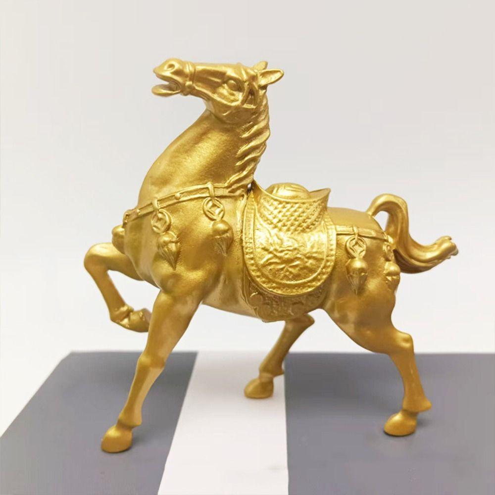 Chinese Style Rotating Ingots Horse Statue Gold Traditional Running Horse Ornaments Exquisite Unique Retro Pony Sculpture