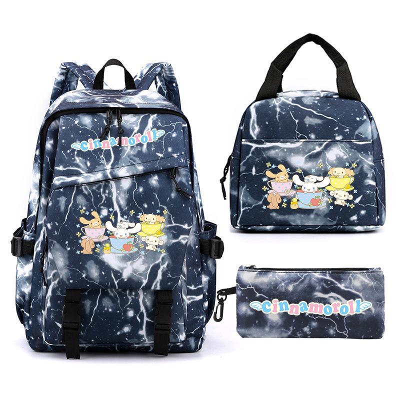 Cartoon Puppy Printed Schoolbag Set Backpack + Lunch Bag + Pencil Case Three-Piece Set