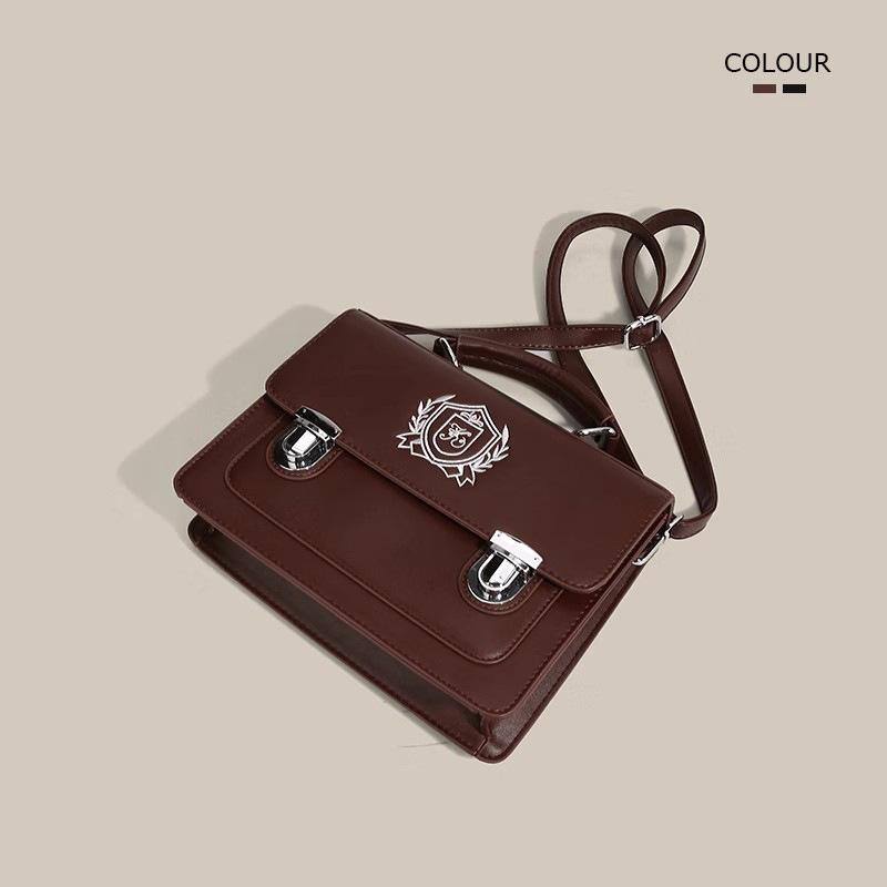 Vintage college style high texture popular new shoulder bag, double shoulder women's bag