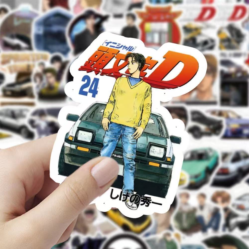 10/50Pcs Initial D Stickers Graffiti Stickers for DIY Luggage Laptop Skateboard Motorcycle Bicycle Stickers