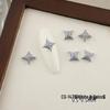 Luxurious Zircon Four-Leaf Clover Nail Art: White K Gold Heart Accessories