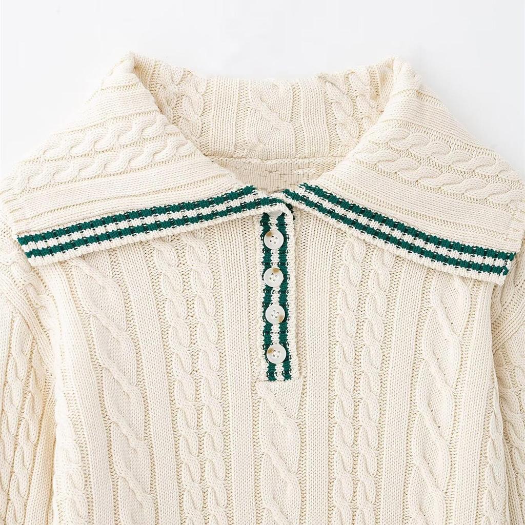 Spring 2025 Women's Slim Fit Knitwear with Eight-Strand Braid Lapel