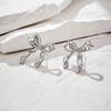 Gold Silver Bow Earrings Women Ribbon Stud Earrings Gift