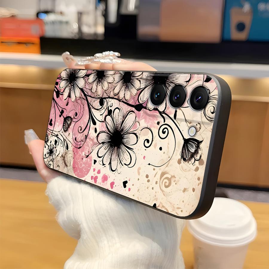 Retro Floral Pattern Funda Phone Cover Case for Samsung Galaxy S26 Ultra S23 Note 20 8 9 10 S10 S9 S20 Ultra S25 Plus S21 FE S24