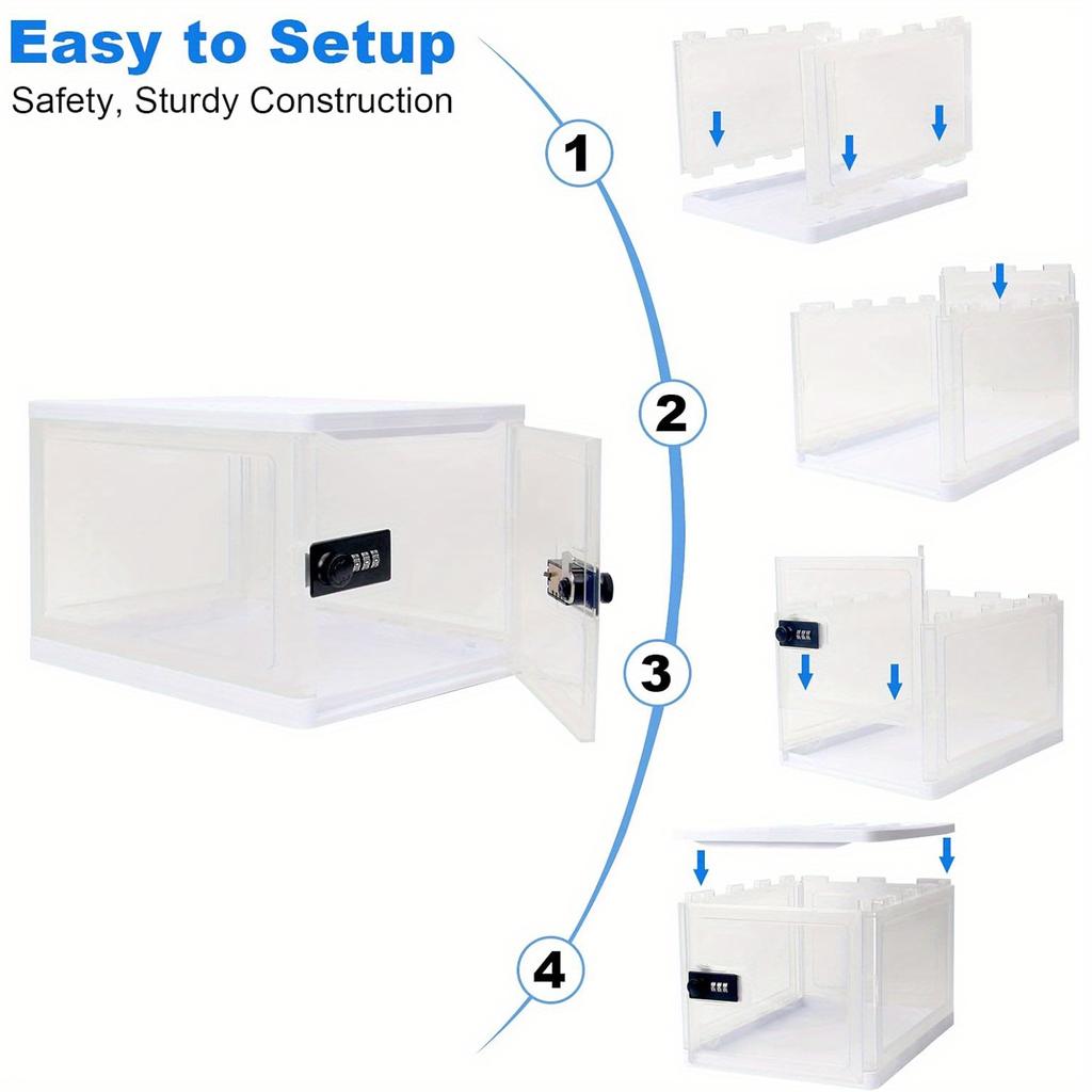 1pc Password Prison Lock Box For Medicines,Food,Electronic Devices storage,Transparent Convenient Container Security Lockbox.