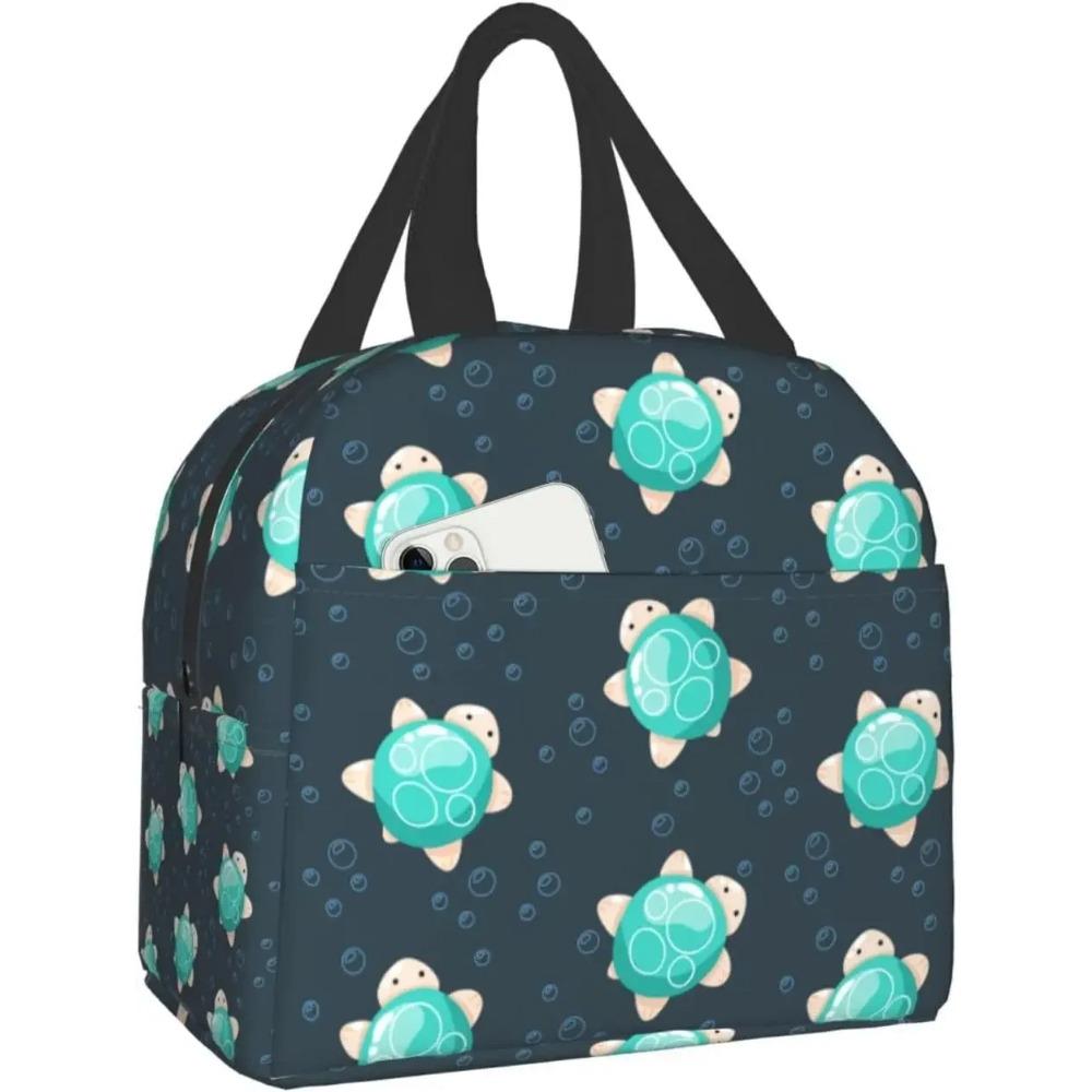 Cute Turtle Thermal Lunch Bag Travel Picnic Bento Cooler Reusable Tote Work Insulated Container Bags for Women Men Boys Girls