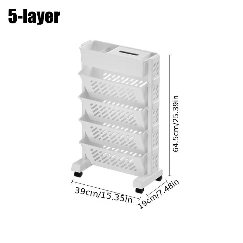 Storage Rack Book Storage Organization Rack Multifunctional Movable Storage Rack Floor To Floor Multi-layer Bookshelf Small Cart