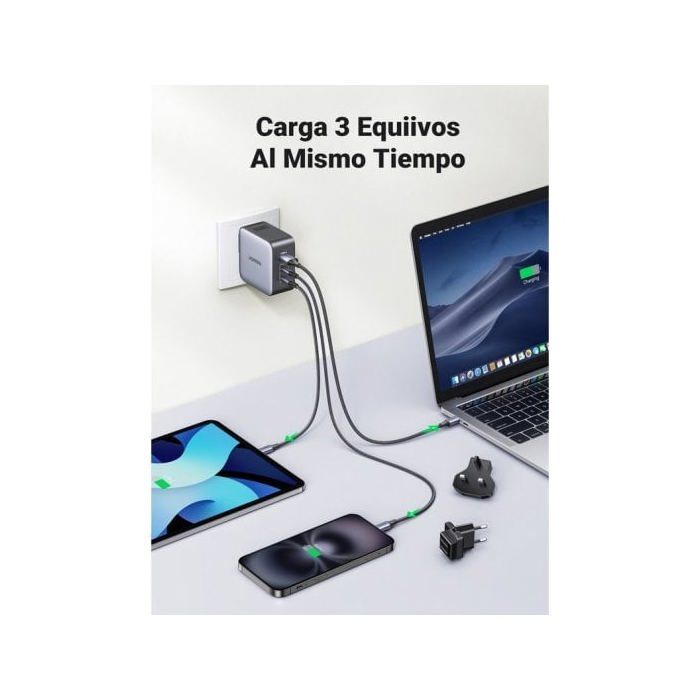 Travel Charger - UGREEN - Nexode 65W - 3 USB C Ports - International Adapter - Fast Charging