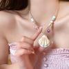 Natural Beaded Shell Necklace Lightweight Summer Jewelry Versatile Beachwear Accessory Gift for Women And Teens