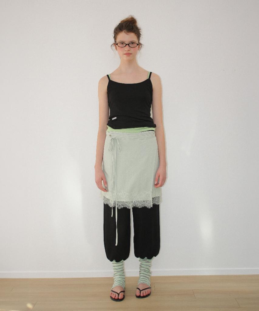 RONRON Leg Warmer Layered Sweat Pants Black
