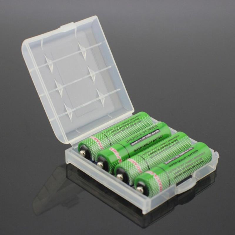 2pcs Universal Battery Storage Boxes for AAA/AA Plastic Storage Box Cover for Battery Transparent Battery Organizer Container