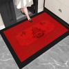 New Year'S Red Entrance Door Floor Mat, Household Entrance Door Floor Mat, Door Non-Slip, Dirt-Resistant And Easy-To-Take-Care Loop Velvet Carpet