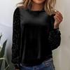 Blusa Feminina de Veludo com Lantejoulas Manga Longa