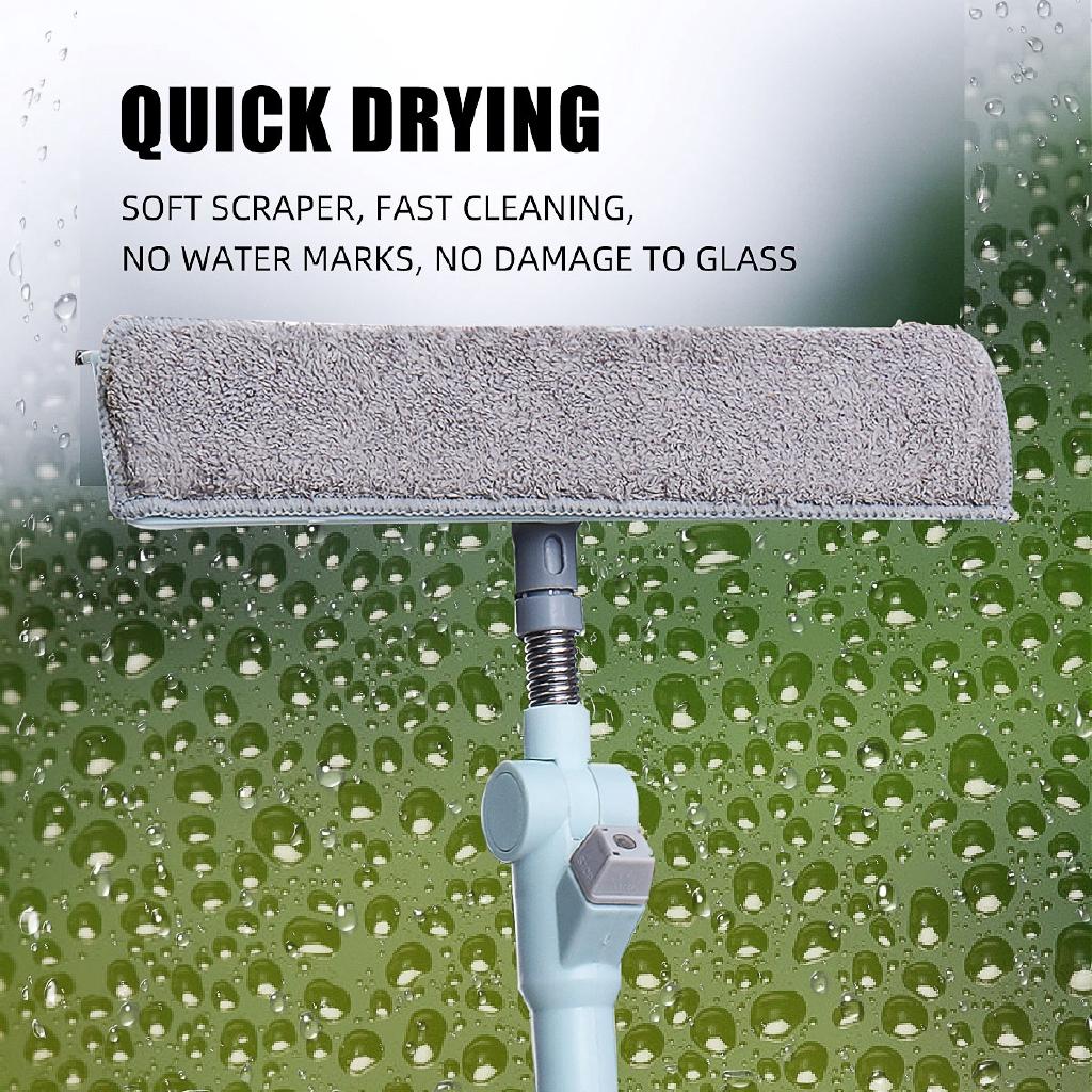 26 X 50cm CQ-01 Light Blue Household Telescopic Window Glass Wiper Cleaner Brush Rod Scrubber Window Cleaner Scraper With Spray Head Cleaning Tools