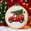 Christmas Themed Embroidery Set for Beginner with Instruction Stitching Hoop J0MC