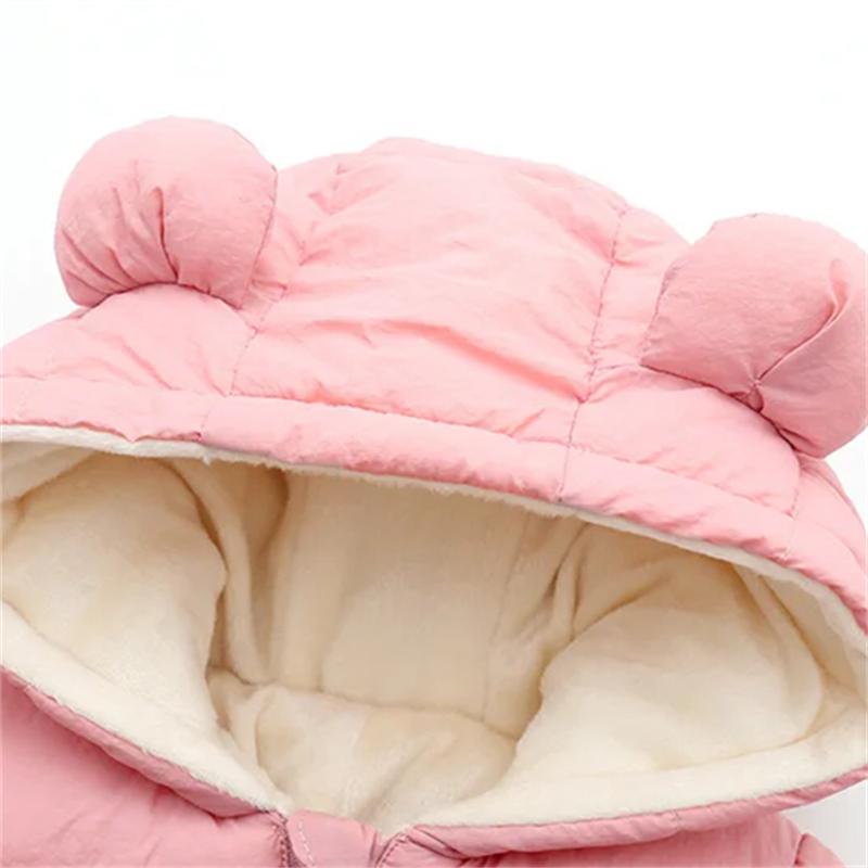 Winter Baby Romper – Thick Hooded Jumpsuit for Infants, Fleece Lined Snowsuit for Boys and Girls, 1–18M