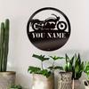 Personalized Motorcycle Themed Wall Art Deco Custom Named Iron Plaque Matte Finish Reusable Garage Home Commercial Decor