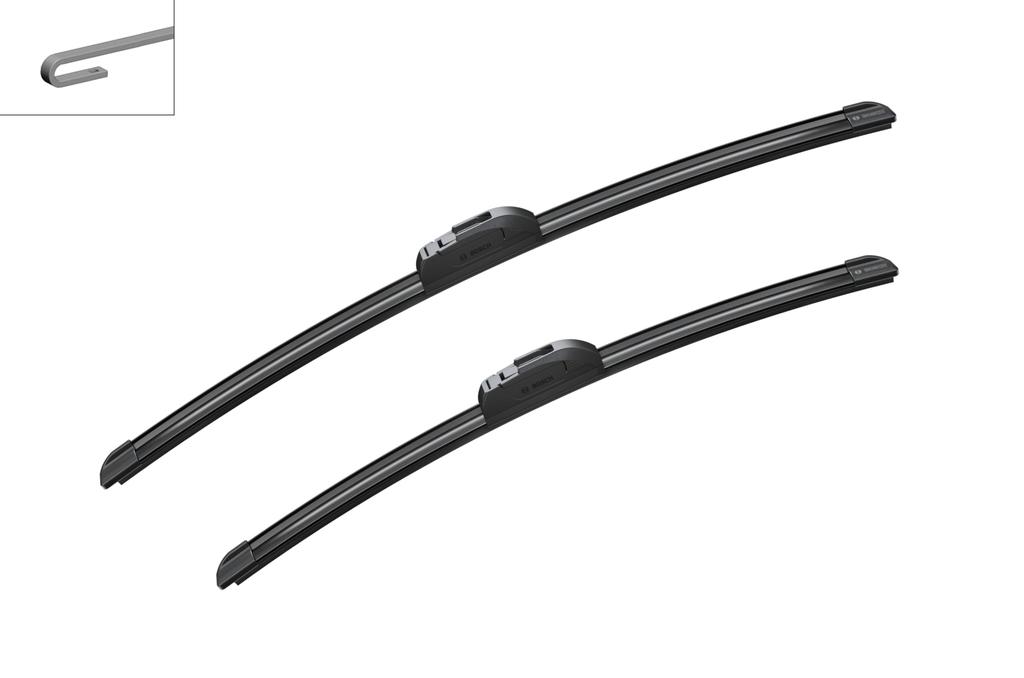 BOSCH AR728S Flat Wiper Blades for Aero Twin Imported Vehicles, 550/475mm