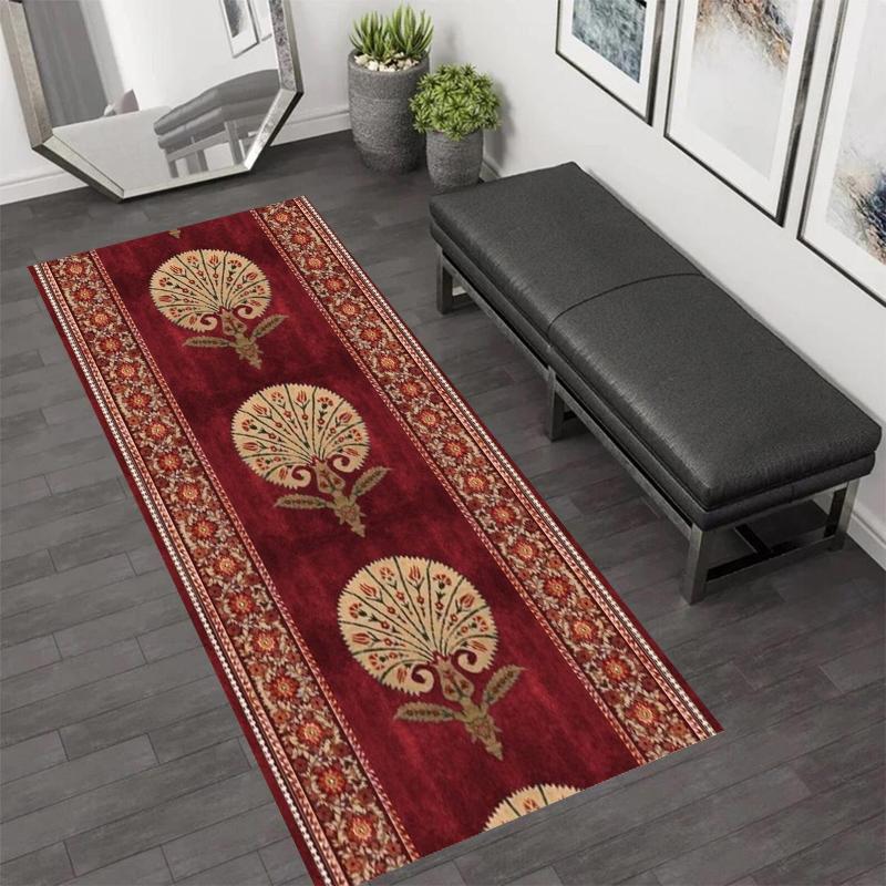 Bohemian Vintage Tropikalna Papuga i Kwiatowy Dywanik Biegacz Antypoślizgowy Miękki Zmywalny Dywan do Przedpokoju Kuchni Wejścia Dekoracja