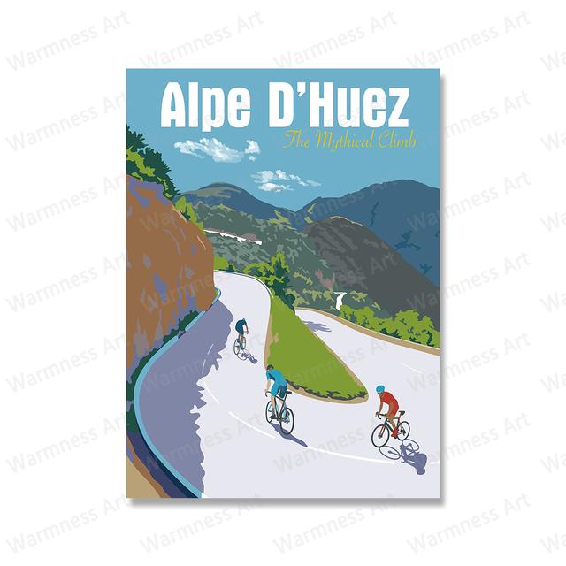 World City Cycling Race Ciclism alpin Artă de perete Pictură în ulei Printmaking Bicicletă Sports Poster