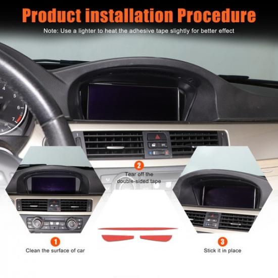 Glossy Black Navigation Screen Trim Sticker For BMW 3-Serie E90 E91 E92 05-12