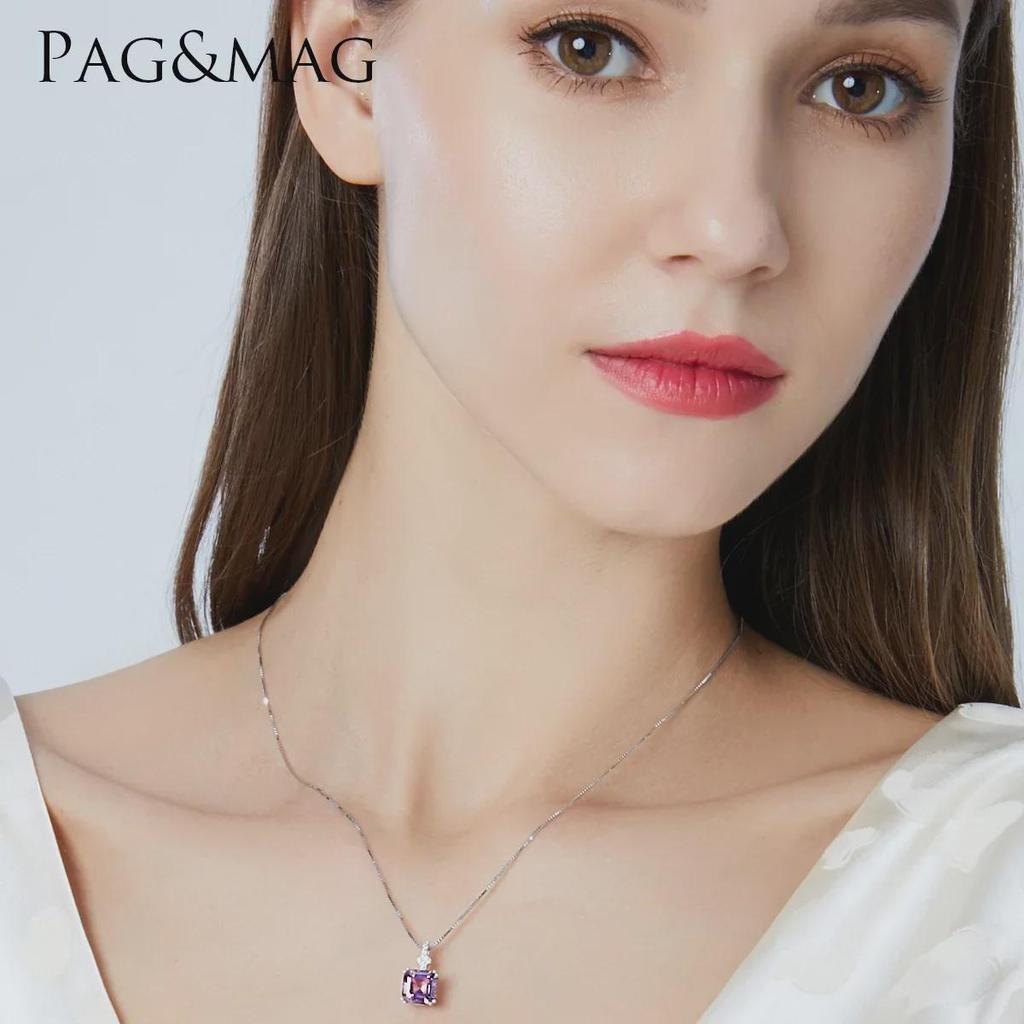 Collier Pendentif PAG&MAG en Argent Sterling Morganite – Bijoux en Argent 925 Tendance & Polyvalents pour Femmes.