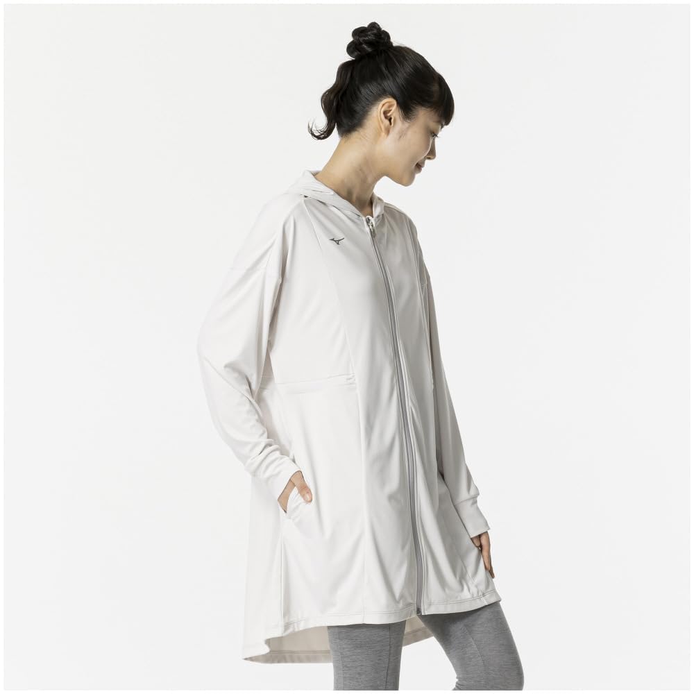 Mizuno Stretch Smooth Training UV White 32MCB870 Women's Hoodie, Protection, Sand,