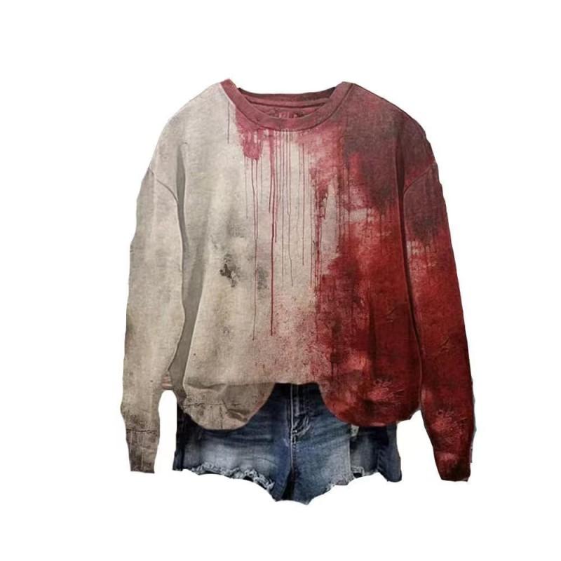 '' Halloween 3D Digital Print Casual Hoodie Women Animal Soft Cotton Blend Long Sleeve Regular Fit