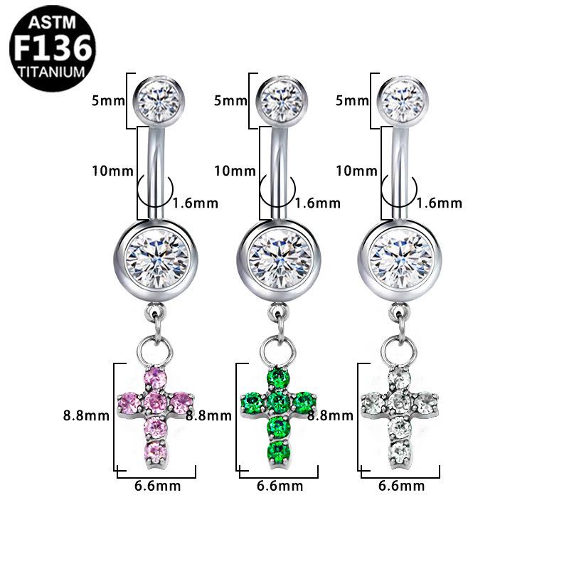 Titanium G23 Alloy Fashion Cross Navel Piercing Ring