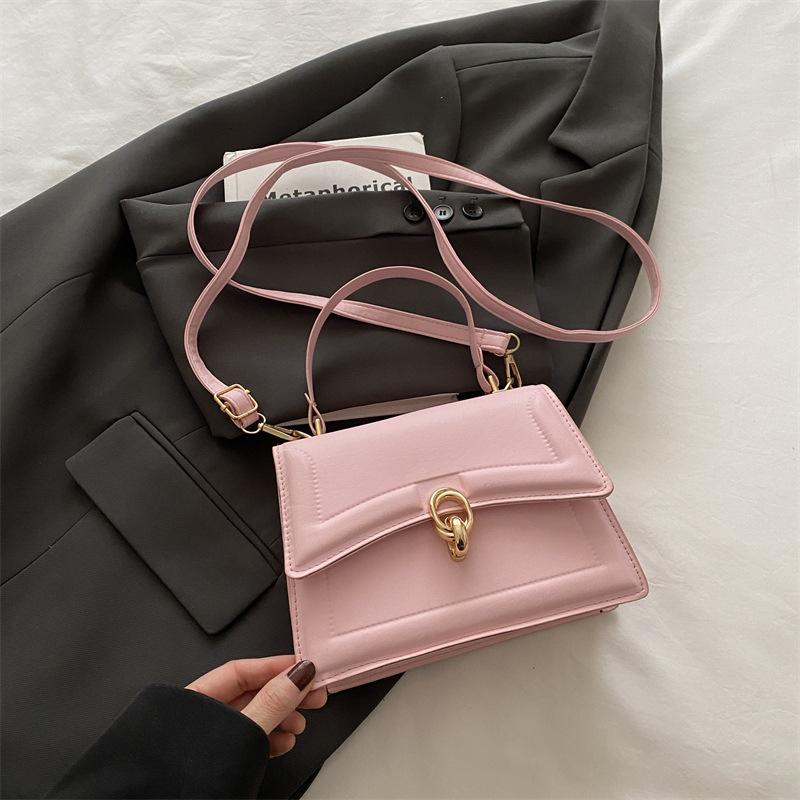 

Премиальный сенс универсальная маленькая сумка женская 2025 новая зарубежный стиль портативная на плечо сумка-мессенджер модная маленькая квадратная сумка розовый