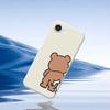 For iPhone 16e Case Pinch Bear Butt Pattern Printing Straight Edge TPU Phone Back Cover