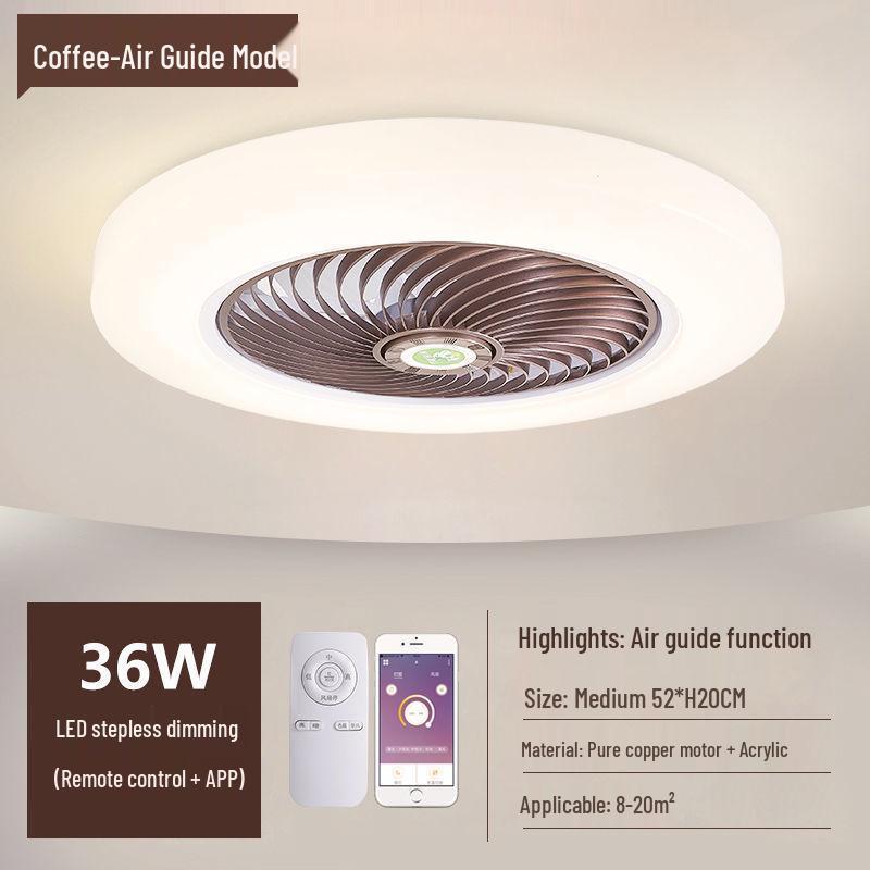 Ultra-thin Silent Ceiling Fan Light: Modern Invisible Chandelier for Bedroom, Living, and Dining Rooms